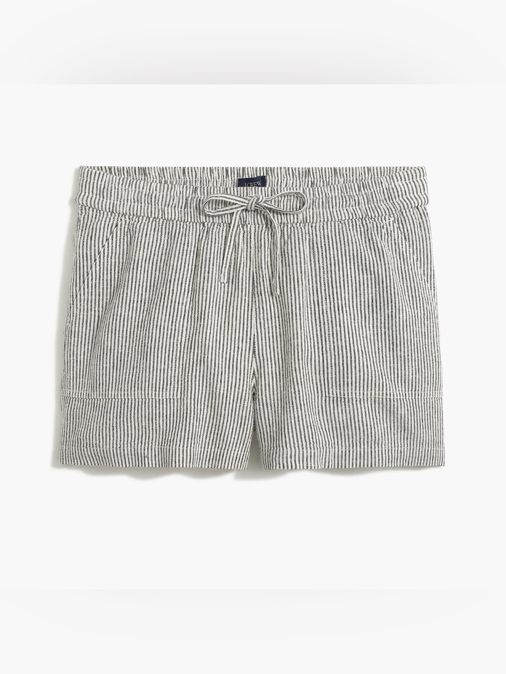 NWT! J.Crew Linen Blend Blue White Striped Drawstring Women’s Shorts Size Large